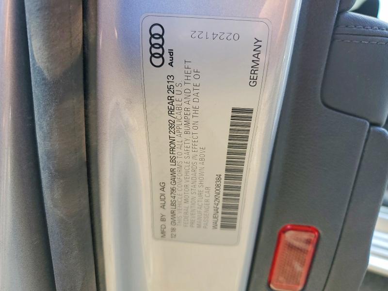 Продажа на аукционе авто 2019 Audi A4, vin: WAUENAF42KN008384, номер лота: 49874126