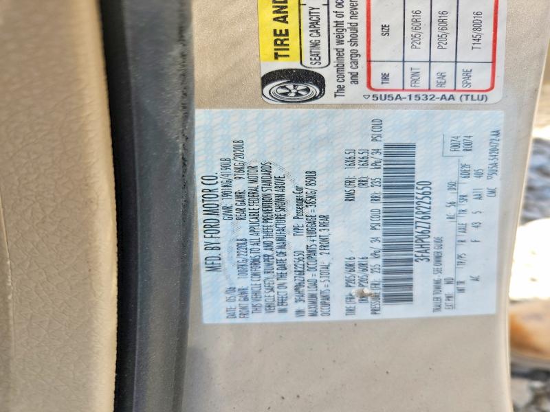 Aukcja sprzedaży 2006 Ford Fusion, vin: 3FAHP06Z76R225650, numer aukcji: 50366386