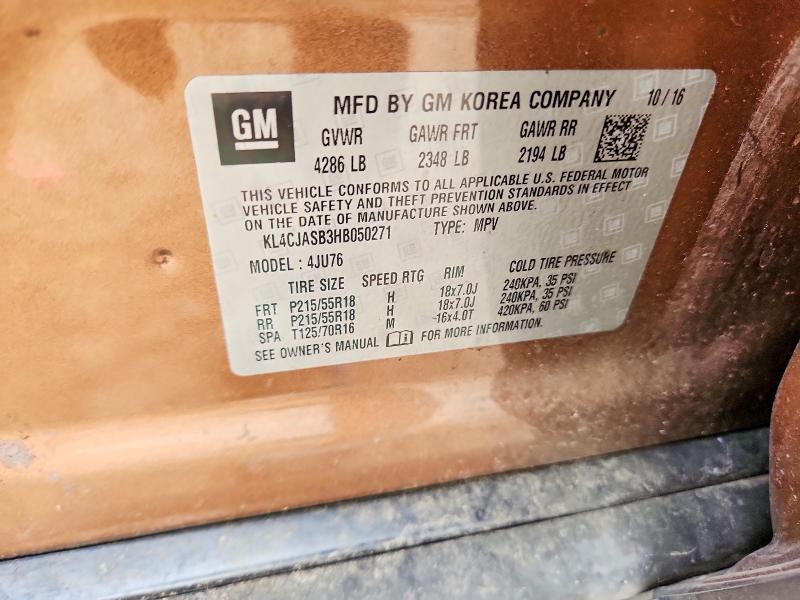 Aukcja sprzedaży 2017 Buick Encore, vin: KL4CJASB3HB050271, numer aukcji: 51000836
