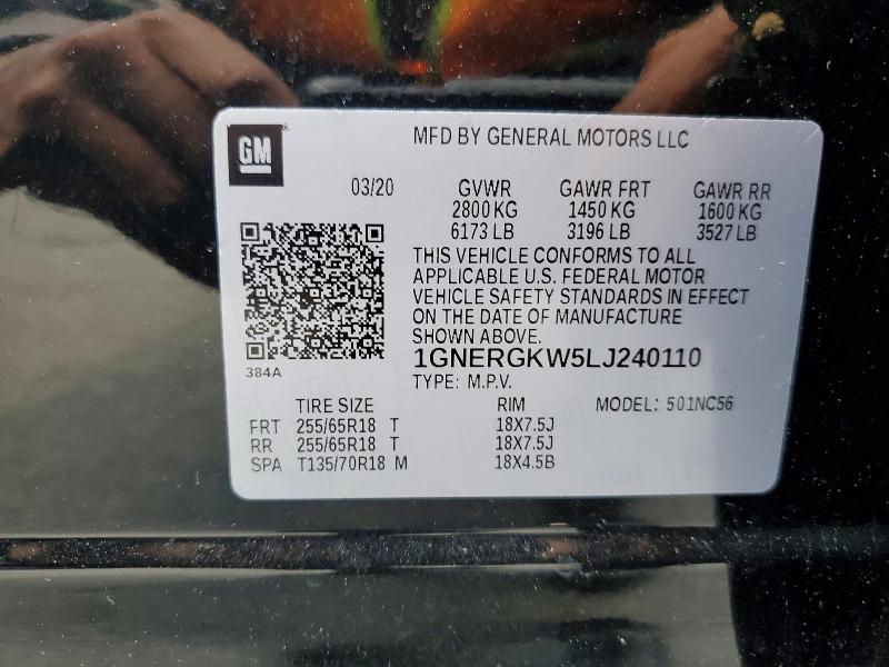 Продаж на аукціоні авто 2020 Chevrolet Traverse, vin: 1GNERGKW5LJ240110, номер лоту: 51678266