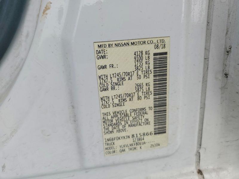 Aukcja sprzedaży 2018 Nissan Nv, vin: 1N6BF0KYXJN815866, numer aukcji: 51418336