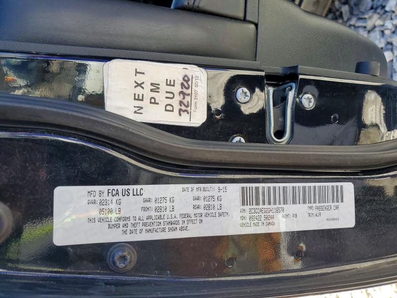 49609316 :رقم المزاد ، 2C3CCAEG2GH116570 vin ، 2016 Chrysler 300c مزاد بيع