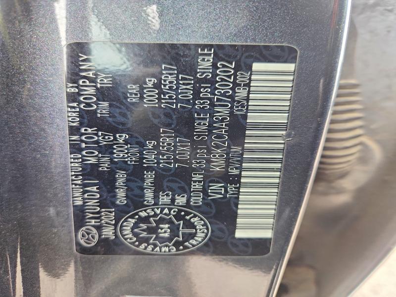 Продажа на аукционе авто 2021 Hyundai Kona, vin: KM8K2CAA3MU730202, номер лота: 48742826
