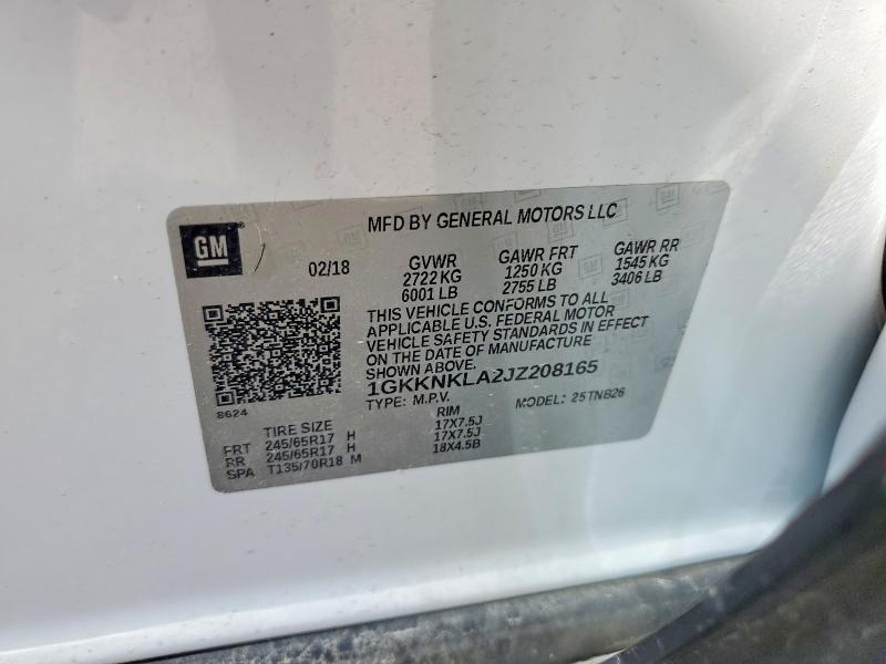 Продаж на аукціоні авто 2018 Gmc Acadia, vin: 1GKKNKLA2JZ208165, номер лоту: 48425276