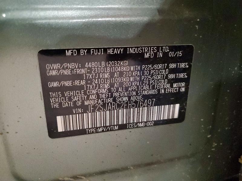 Продажа на аукционе авто 2015 Subaru Forester, vin: JF2SJARC2FH576497, номер лота: 48115336