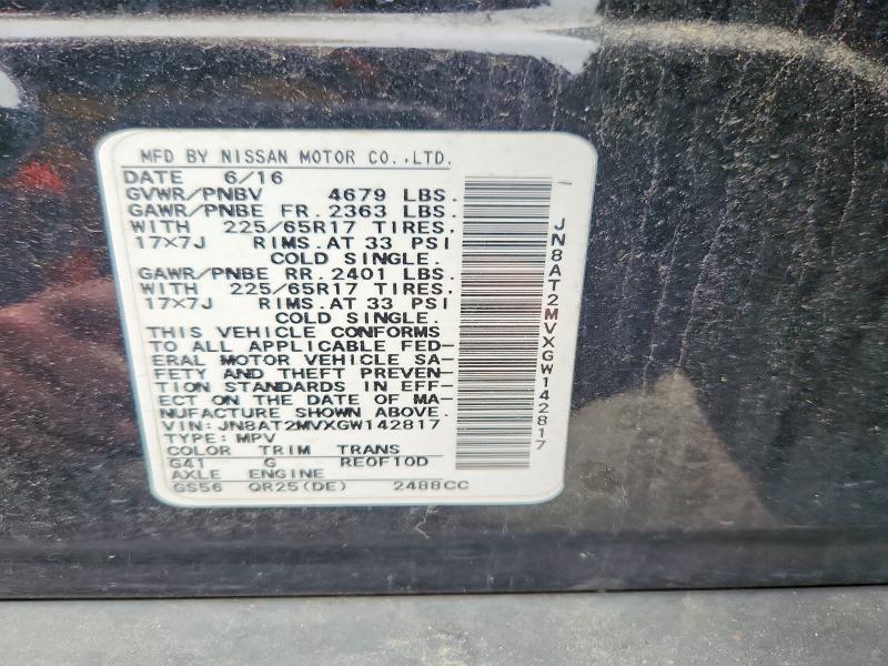 Продажа на аукционе авто 2016 Nissan Rogue, vin: JN8AT2MVXGW142817, номер лота: 51956916
