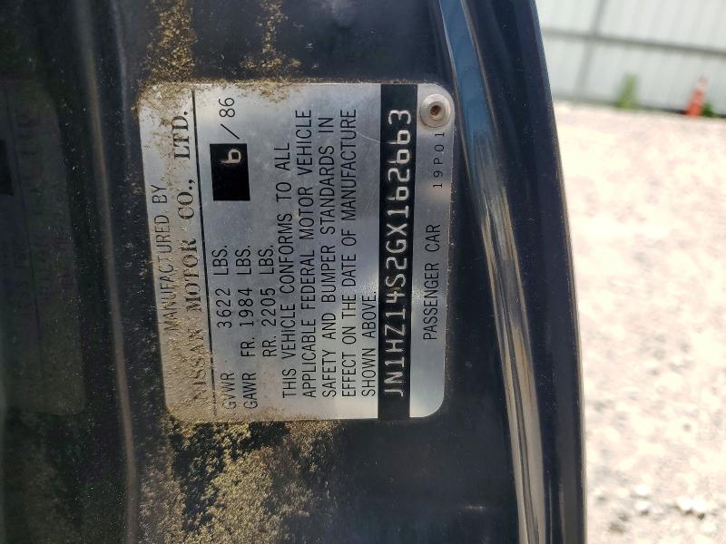 49887796 :رقم المزاد ، JN1HZ14S2GX162663 vin ، 1986 Nissan 300zx مزاد بيع
