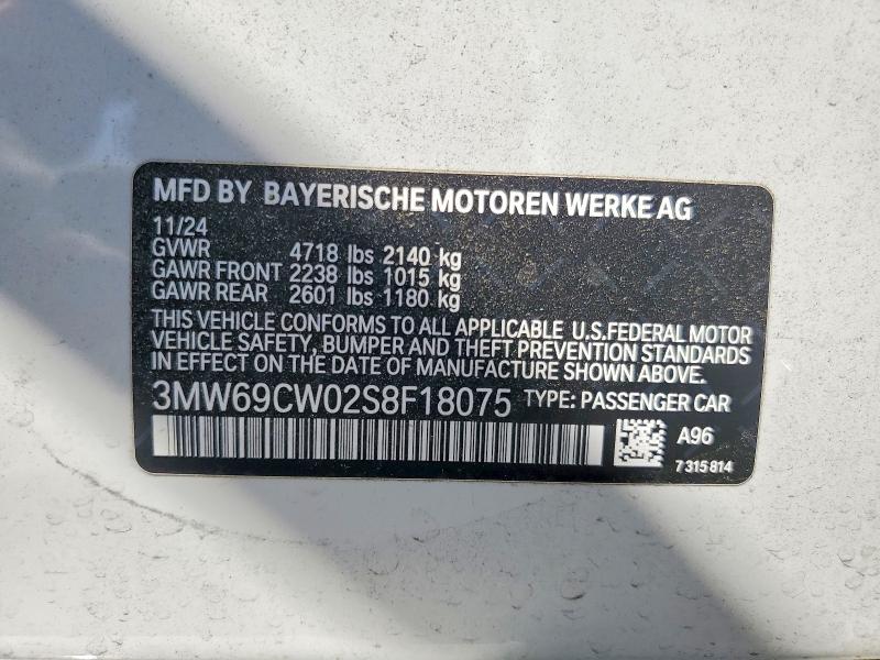 Aukcja sprzedaży 2025 Bmw 330i, vin: 3MW69CW02S8F18075, numer aukcji: 48682796