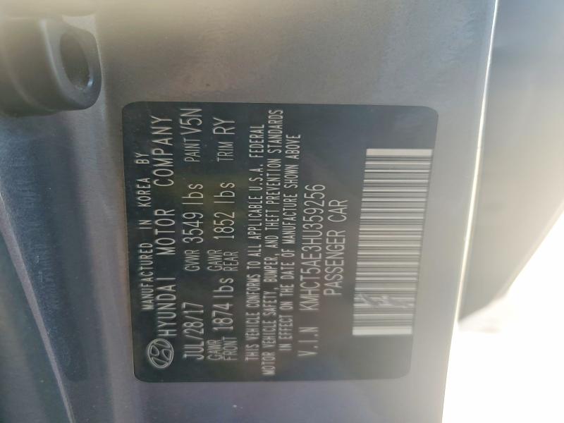 50528716 :رقم المزاد ، KMHCT5AE3HU359256 vin ، 2017 Hyundai Accent مزاد بيع