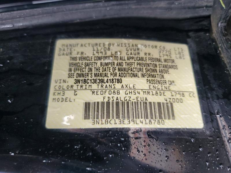 Продажа на аукционе авто 2009 Nissan Versa, vin: 3N1BC13E39L418780, номер лота: 49587986