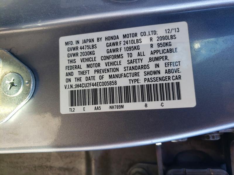 48929216 :رقم المزاد ، JH4CU2F44EC005858 vin ، 2014 Acura Tsx مزاد بيع