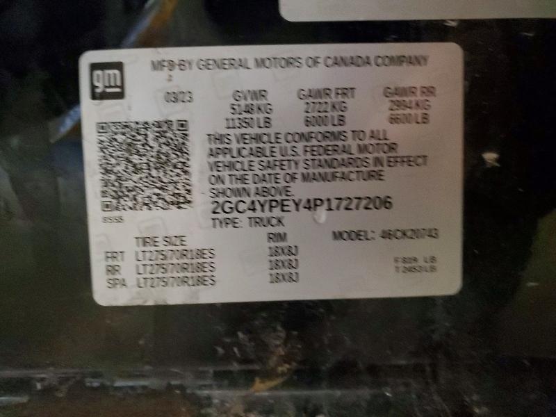 Продаж на аукціоні авто 2023 Chevrolet 2500 Hd, vin: 2GC4YPEY4P1727206, номер лоту: 51476166