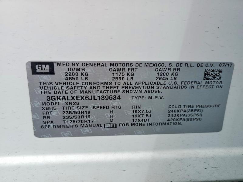 51207026 :رقم المزاد ، 3GKALXEX6JL139634 vin ، 2018 Gmc Terrain مزاد بيع