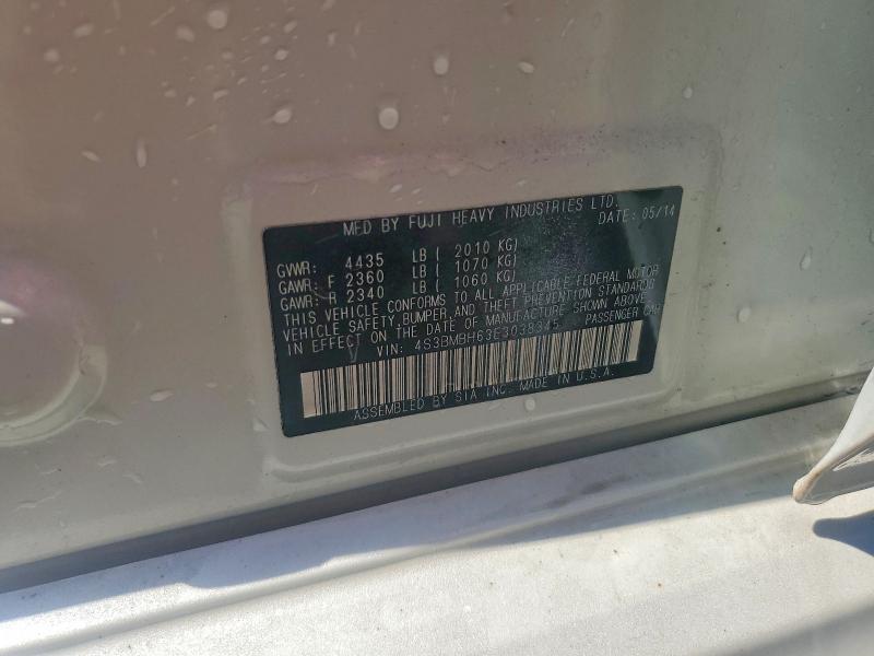 49828506 :رقم المزاد ، 4S3BMBH63E3038345 vin ، 2014 Subaru Legacy مزاد بيع