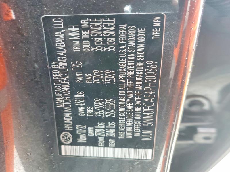 Продажа на аукционе авто 2023 Hyundai Tucson, vin: 5NMJFCAE4PH200369, номер лота: 48471046