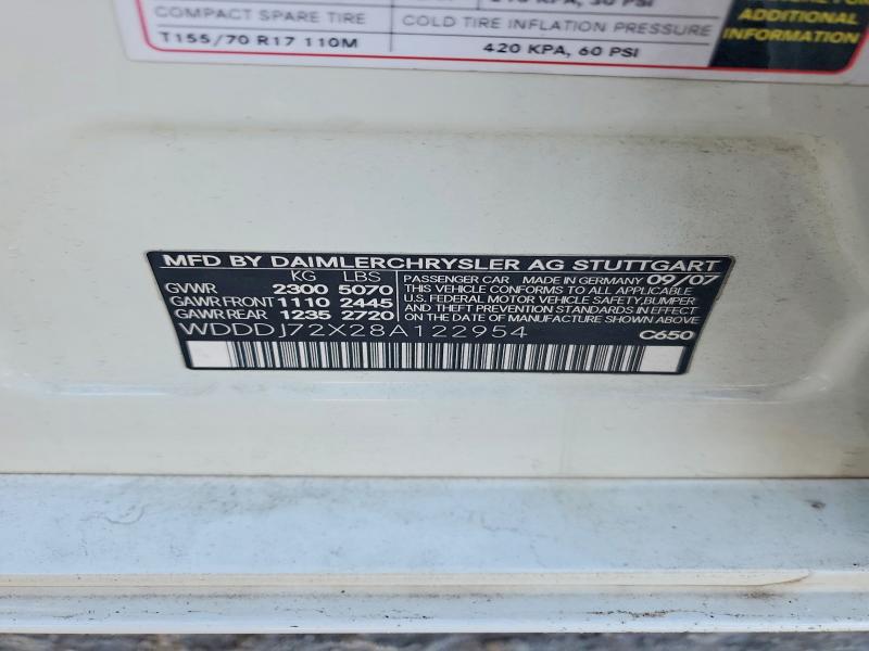 Продажа на аукционе авто 2008 Mercedes-benz Cls, vin: WDDDJ72X28A122954, номер лота: 49539806