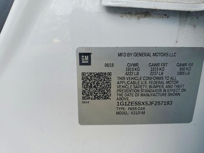 Aukcja sprzedaży 2018 Chevrolet Malibu, vin: 1G1ZE5SX5JF257193, numer aukcji: 50875786
