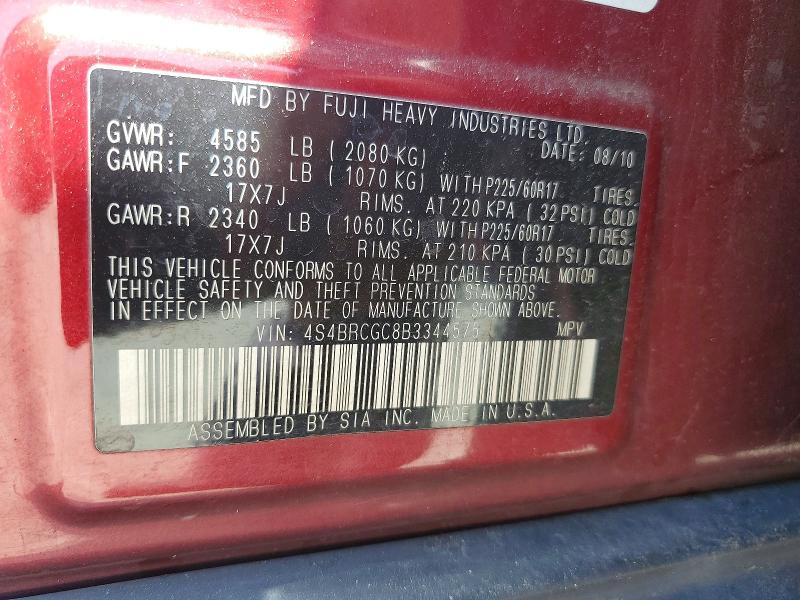 49416126 :رقم المزاد ، 4S4BRCGC8B3344575 vin ، 2011 Subaru Outback مزاد بيع