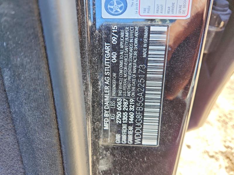 49065746 :رقم المزاد ، WDDUG8FB5GA225173 vin ، 2016 Mercedes-benz S مزاد بيع