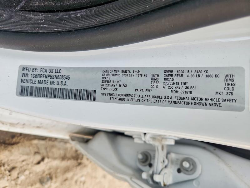 Продаж на аукціоні авто 2025 Ram 1500, vin: 1C6RRENP5SN608545, номер лоту: 50294256