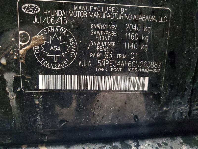 Продаж на аукціоні авто 2016 Hyundai Sonata, vin: 5NPE34AF6GH263887, номер лоту: 49629526