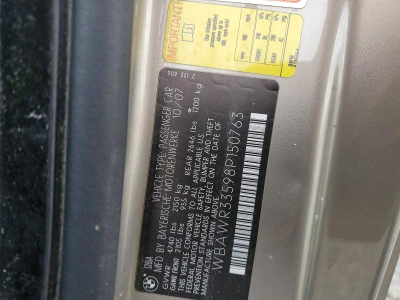 Продаж на аукціоні авто 2008 Bmw 328, vin: WBAWR33598P150763, номер лоту: 50069446