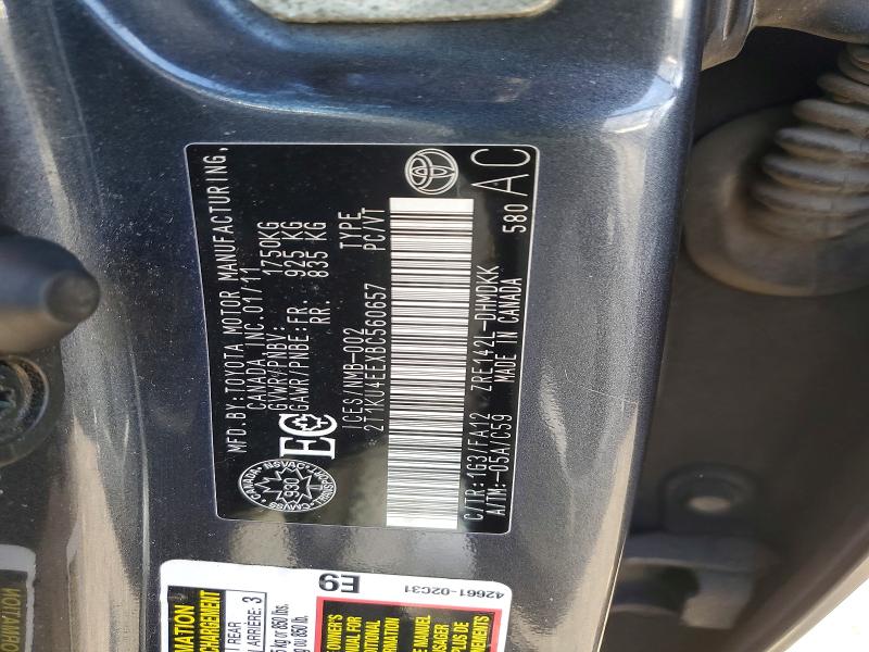 Продажа на аукционе авто 2011 Toyota Matrix, vin: 2T1KU4EEXBC560657, номер лота: 50759606