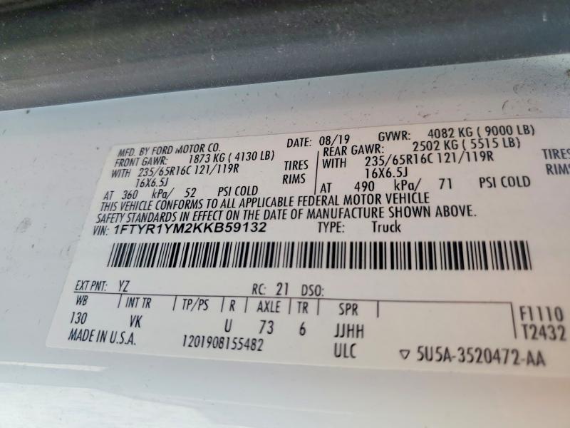 Продажа на аукционе авто 2019 Ford Transit, vin: 1FTYR1YM2KKB59132, номер лота: 49917066