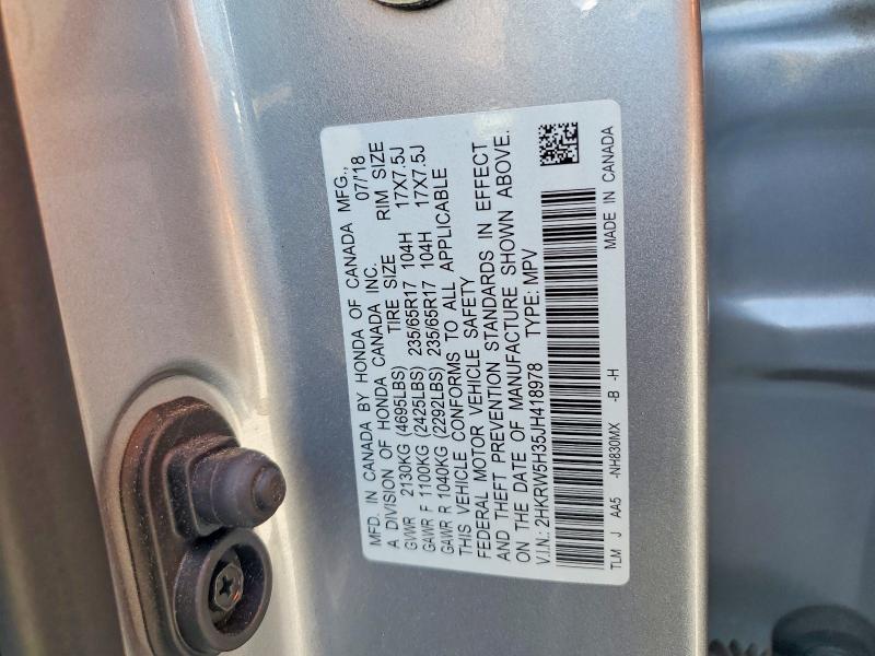Продажа на аукционе авто 2018 Honda Cr-v, vin: 2HKRW5H35JH418978, номер лота: 51604826