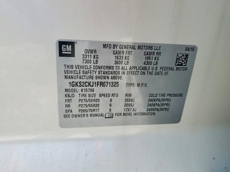 Продажа на аукционе авто 2015 Gmc Yukon, vin: 1GKS2CKJ1FR671325, номер лота: 51659846