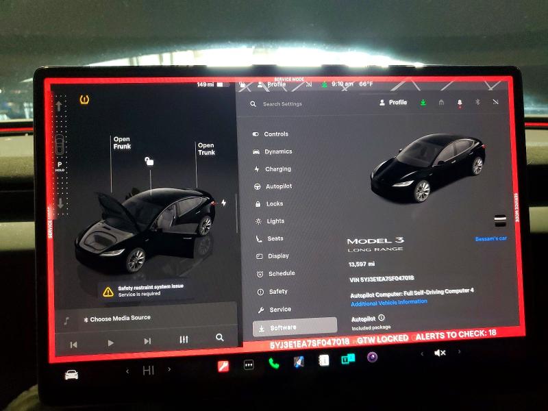 47085306 :رقم المزاد ، 5YJ3E1EA7SF047018 vin ، 2025 Tesla Model 3 مزاد بيع