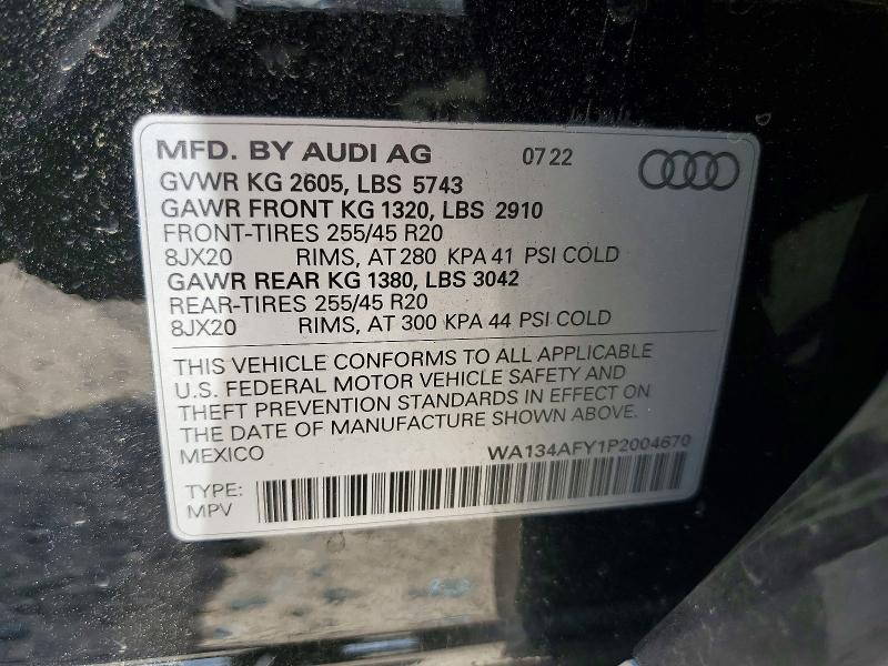 Продаж на аукціоні авто 2023 Audi Sq5, vin: WA134AFY1P2004670, номер лоту: 49805886