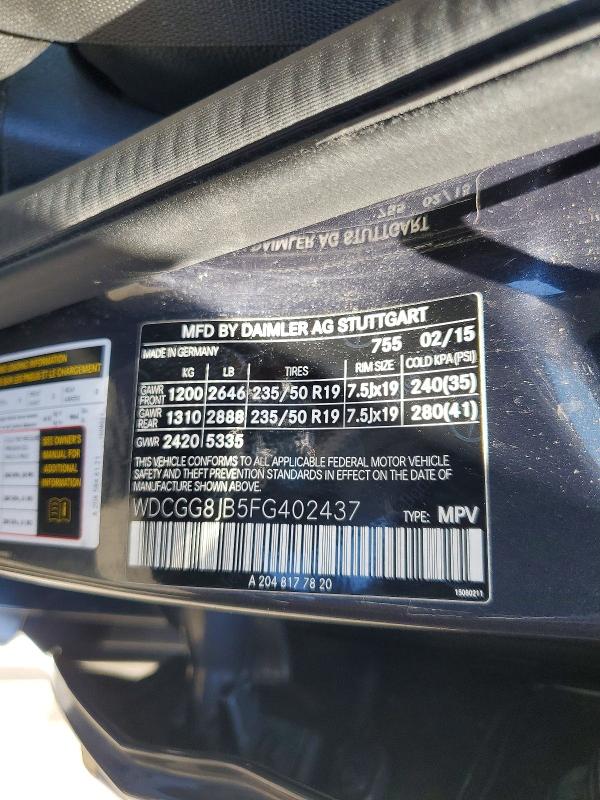 Продажа на аукционе авто 2015 Mercedes-benz Glk, vin: WDCGG8JB5FG402437, номер лота: 50051056