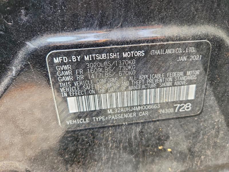 Продаж на аукціоні авто 2021 Mitsubishi Mirage, vin: ML32AUHJ4MH006663, номер лоту: 47661956