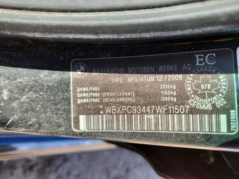 Продажа на аукционе авто 2007 Bmw X3, vin: WBXPC93447WF11507, номер лота: 51540876