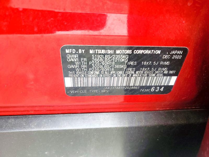 51491946 :رقم المزاد ، JA4J3TA81PZ028861 vin ، 2023 Mitsubishi Outlander مزاد بيع