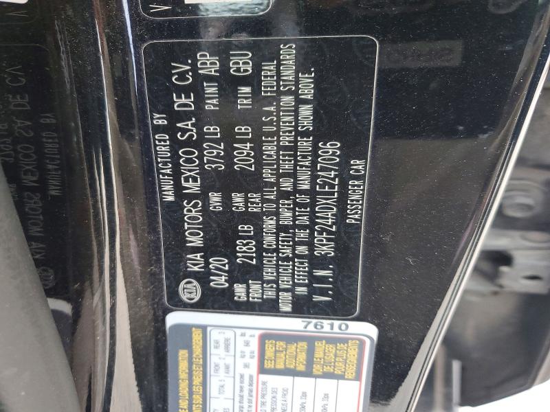 Aukcja sprzedaży 2020 Kia Forte, vin: 3KPF24ADXLE247096, numer aukcji: 49277916
