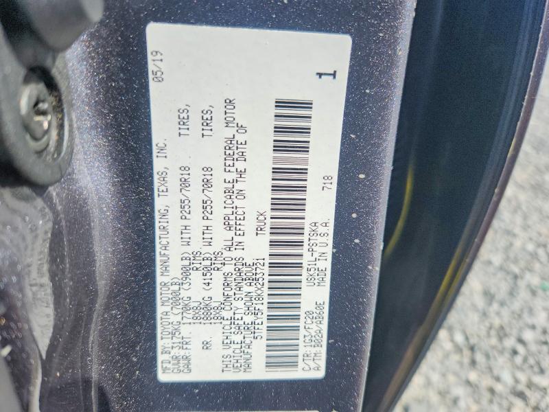 Продаж на аукціоні авто 2019 Toyota Tundra, vin: 5TFEY5F18KX253721, номер лоту: 49594986