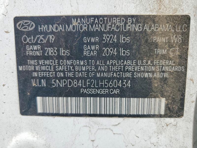 49300996 :رقم المزاد ، 5NPD84LF2LH560434 vin ، 2020 Hyundai Elantra مزاد بيع