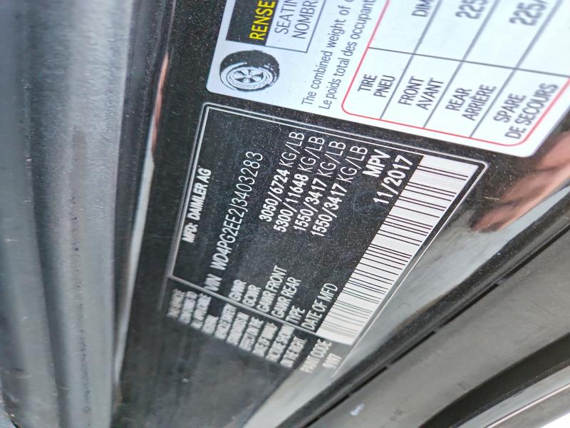 50611726 :رقم المزاد ، WD4PG2EE2J3403283 vin ، 2018 Mercedes Benz Metris مزاد بيع