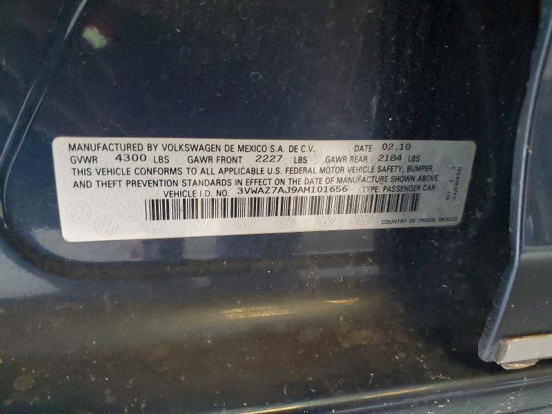 Продажа на аукционе авто 2010 Volkswagen Jetta, vin: 3VWAZ7AJ9AM101656, номер лота: 51168296