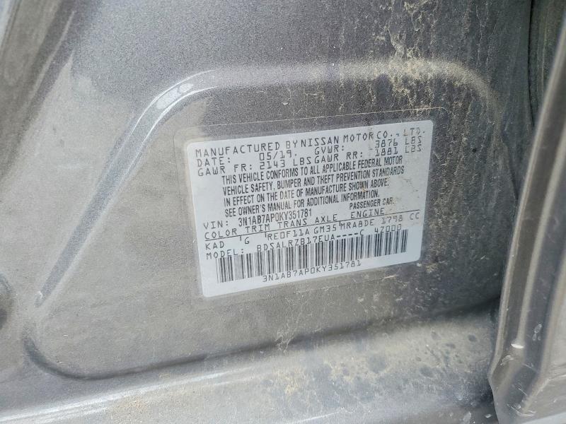 Aukcja sprzedaży 2019 Nissan Sentra, vin: 3N1AB7AP0KY351781, numer aukcji: 49266736