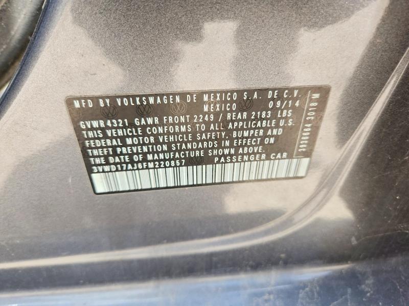 Продажа на аукционе авто 2015 Volkswagen Jetta, vin: 3VWD17AJ6FM220857, номер лота: 49287516
