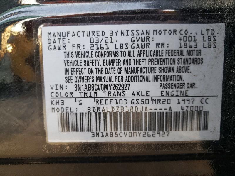 Aukcja sprzedaży 2021 Nissan Sentra, vin: 3N1AB8CV0MY262927, numer aukcji: 50007016