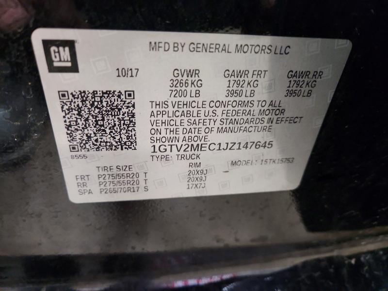 Продаж на аукціоні авто 2018 Gmc Sierra, vin: 1GTV2MEC1JZ147645, номер лоту: 49592156