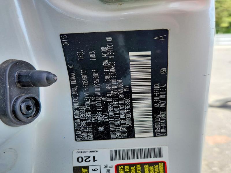 Aukcja sprzedaży 2015 Toyota Sienna, vin: 5TDYK3DC7FS639890, numer aukcji: 48843316