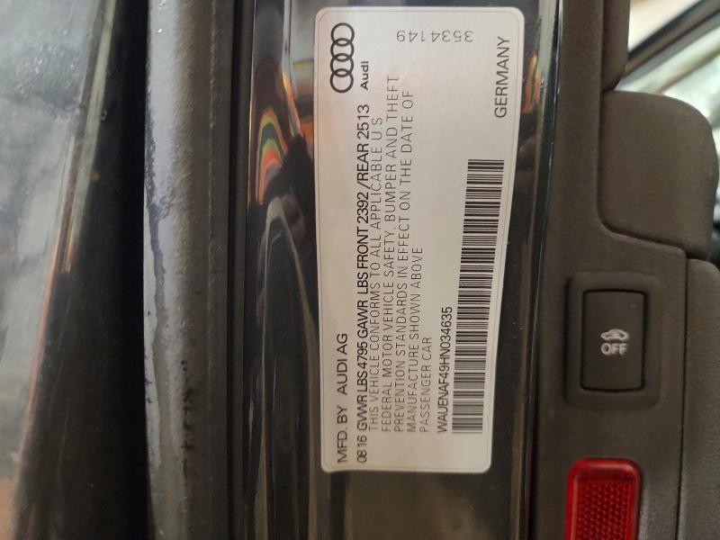 Продаж на аукціоні авто 2017 Audi A4, vin: WAUENAF49HN034635, номер лоту: 51615716