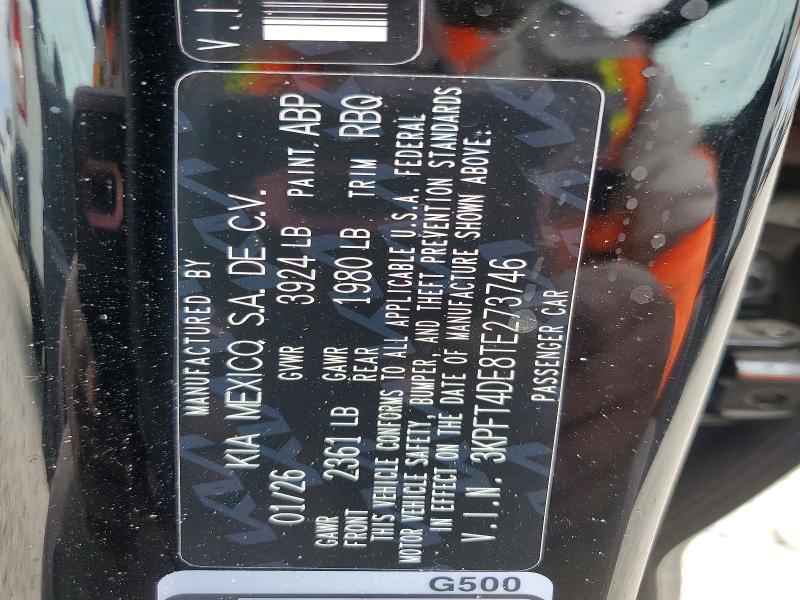Продажа на аукционе авто 2026 Kia K4, vin: 3KPFT4DE8TE273746, номер лота: 50874326