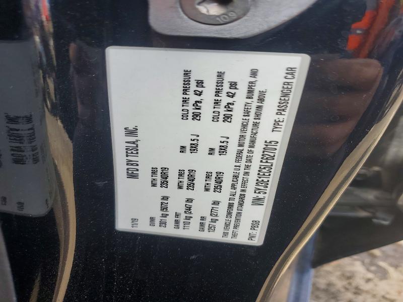 51626286 :رقم المزاد ، 5YJ3E1EC5LF627015 vin ، 2020 Tesla Model 3 مزاد بيع