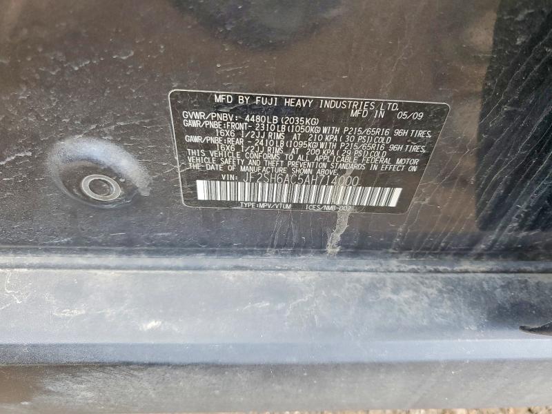 Продажа на аукционе авто 2010 Subaru Forester, vin: JF2SH6AC5AH714000, номер лота: 51649606